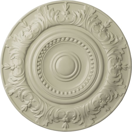 Ekena Millwork Biddix Ceiling Medallion (Fits Canopies up to 7 1/2"), Hnd-Painted Clear Yellow, 20 7/8"OD x 1 1/4"P CM20BXCYF